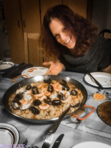 Just living life eating paella for dinner with family